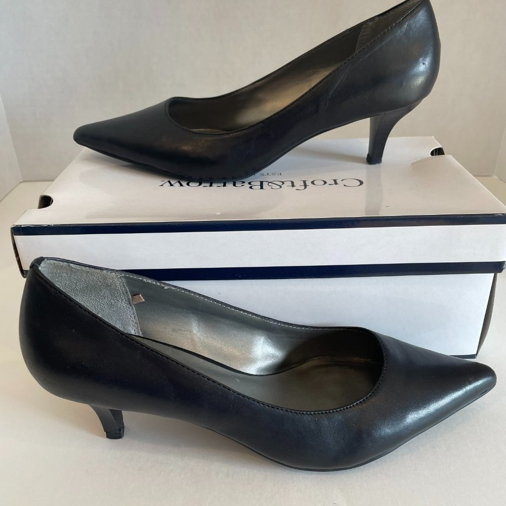 Croft & Barrow Dawn Black Leather Pump Dress Shoe Women’s Size 8.5M